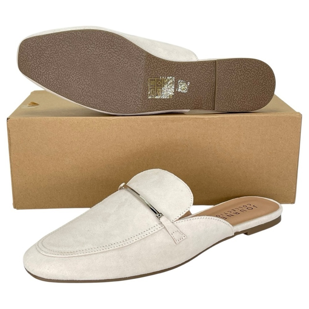 Journee Collection Ameena Cream Microsuede Womens Mules Size 8.5M - Picture 11 of 11